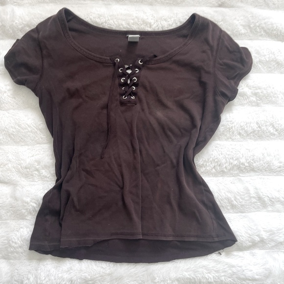 brown tied top - Picture 1 of 3